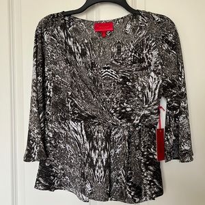NWT JLo abstract print top, XS